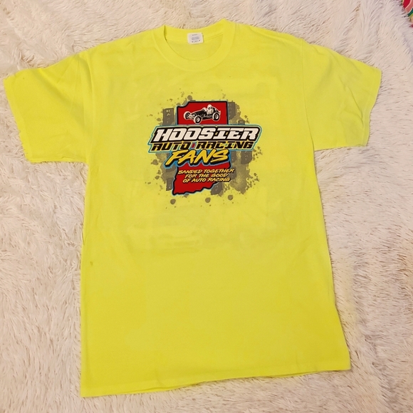 Hoosier Racing Fans Neon Yellow T-Shirt - Picture 1 of 8